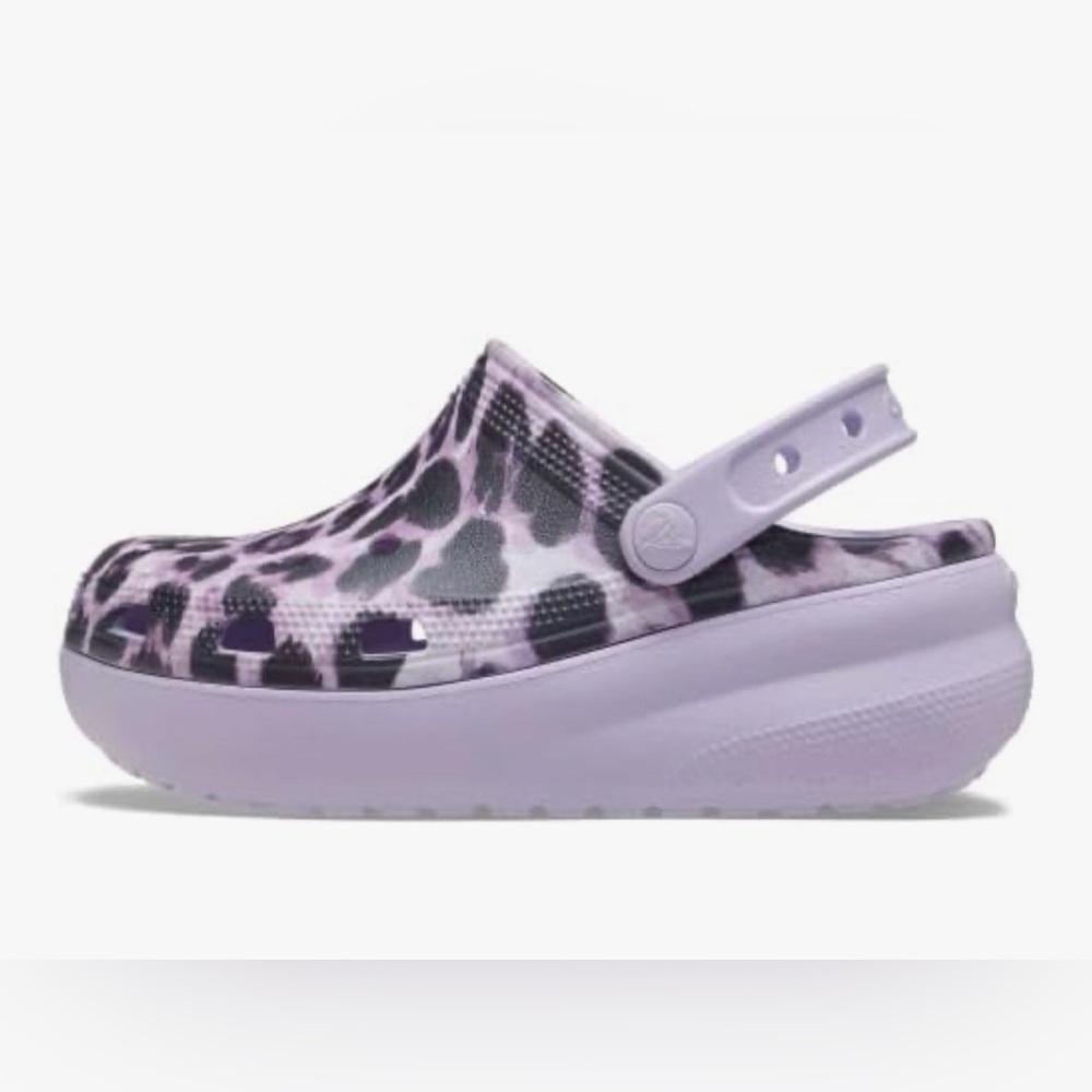 Crocs Kids Purple Leopard Print Clogs Toddler Girl Size 12 Cutie